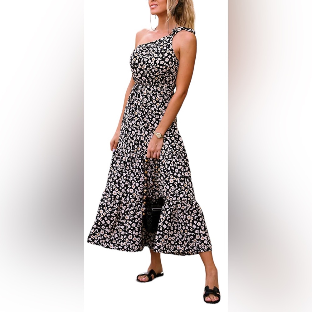 Floral Summer Flowy Boho Maxi Dress